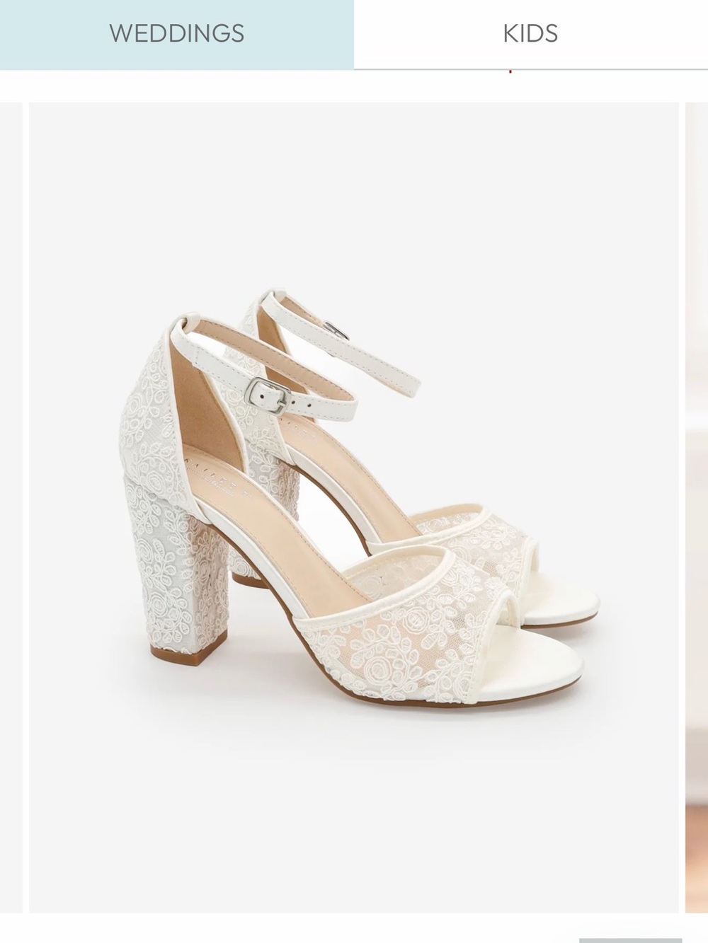 Kailee Pe Lace Block Heel Sandals - White